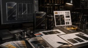 Print-ready packaging design process for premium industrial brands